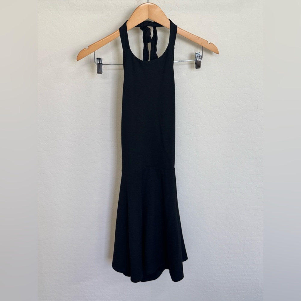 NWT LPA Black Halter Neck Backless Skater Mini Dress
